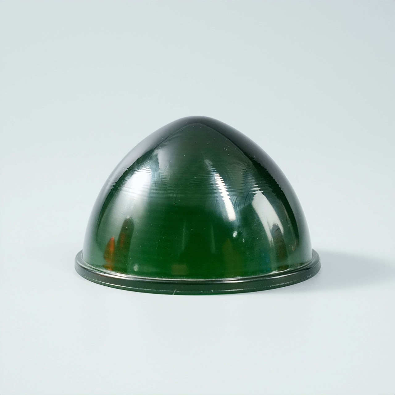 Green Custom Motorcycle Tail Light Lens - Conical Stripe Design