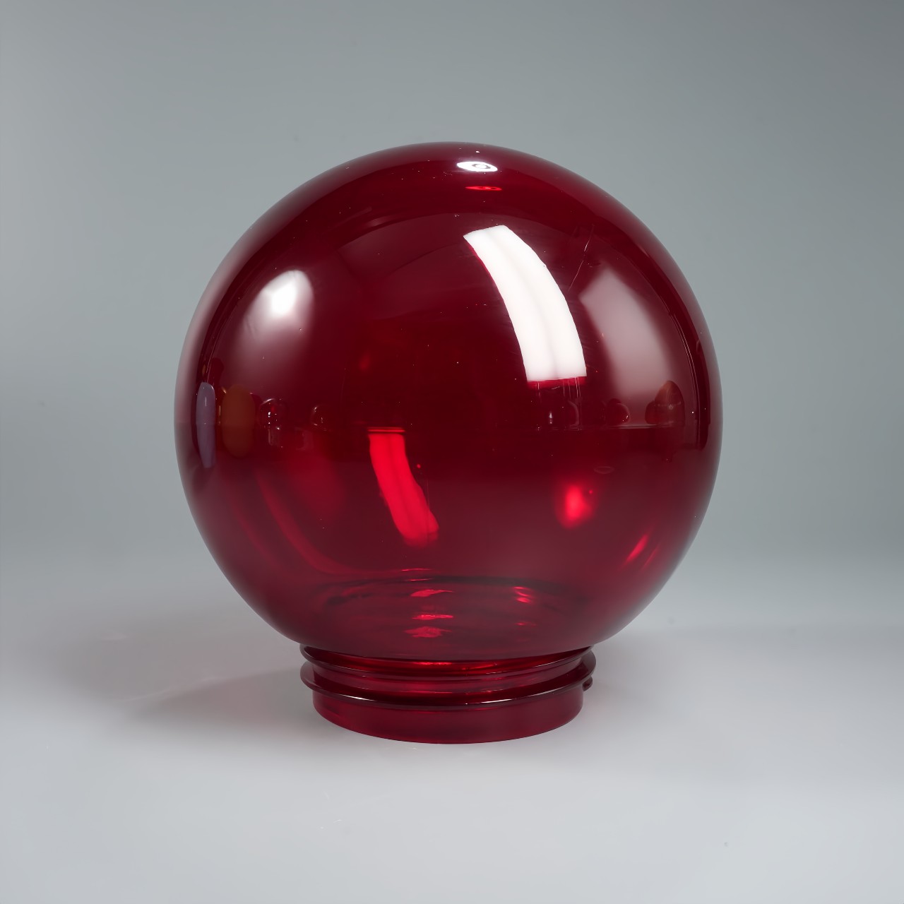 Hand-blown ruby-colored globe chandelier shade (2)