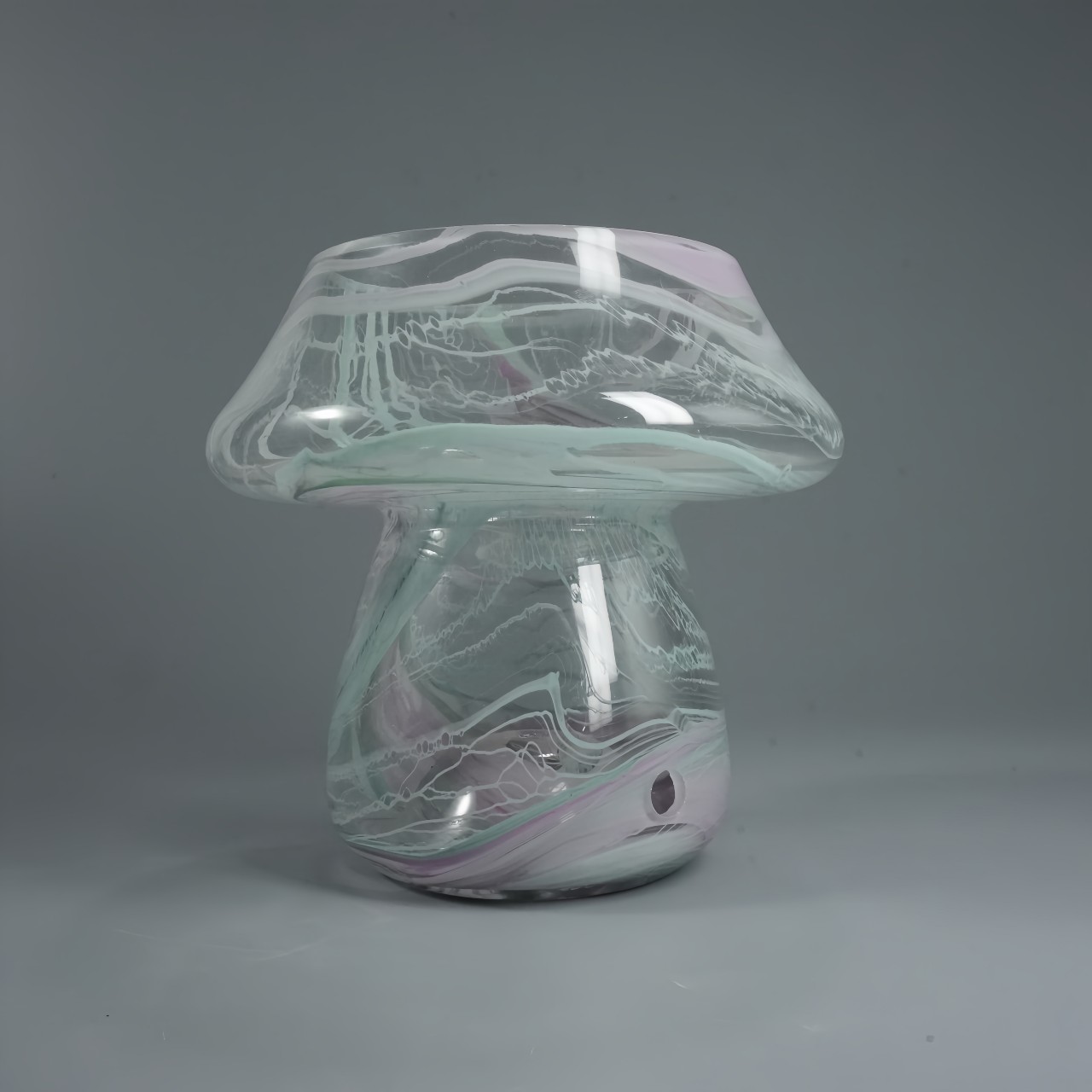 Home Decor Confetti Decorated Glass Mushroom Lampshade (2)