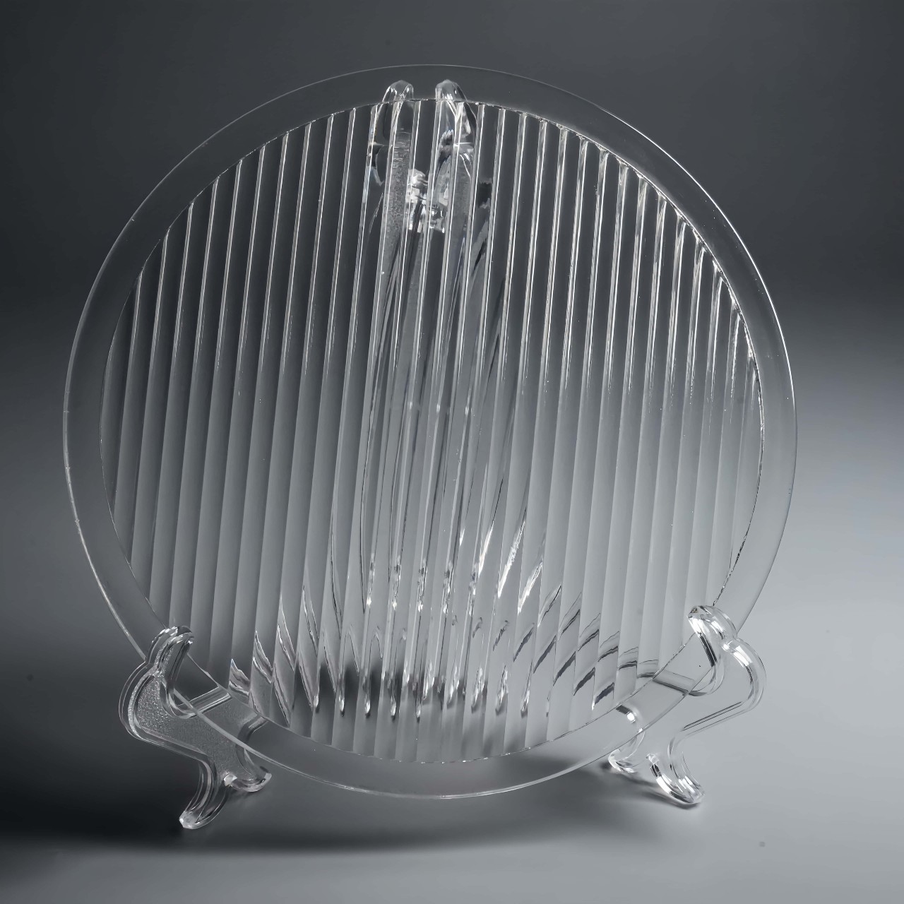 Round linear ribbed glass lenses for custom headlights (3)