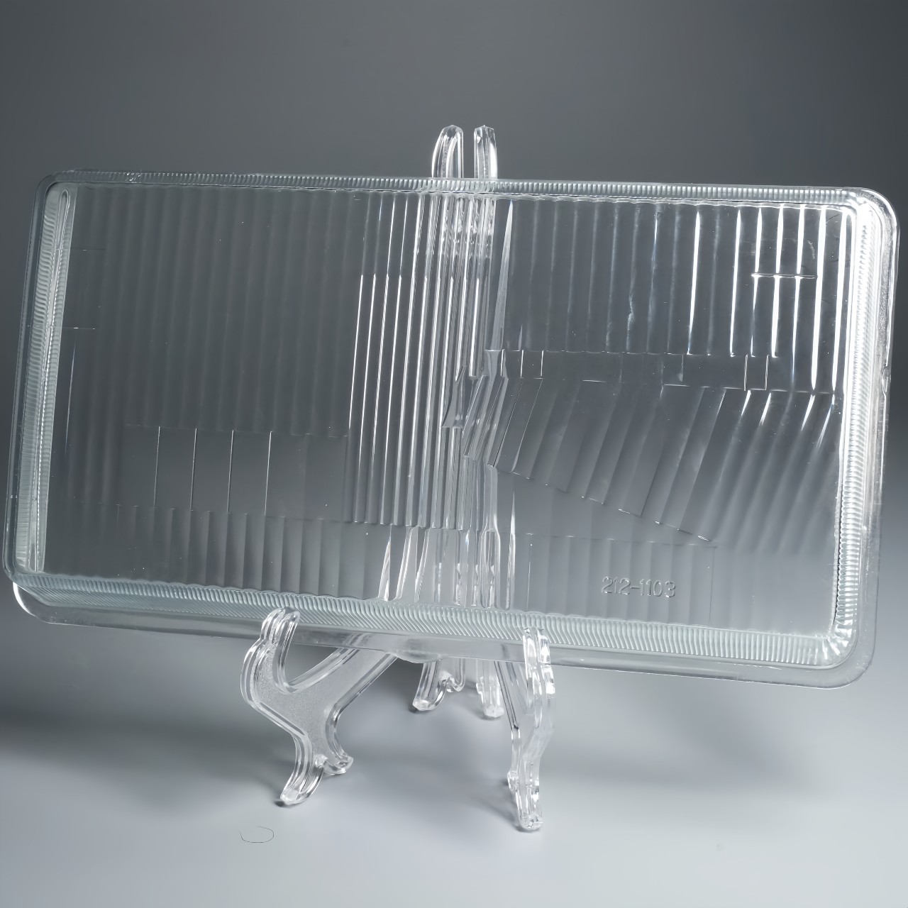 Square Halogen Glass Headlight Cover - Grid Texture Lens (2)
