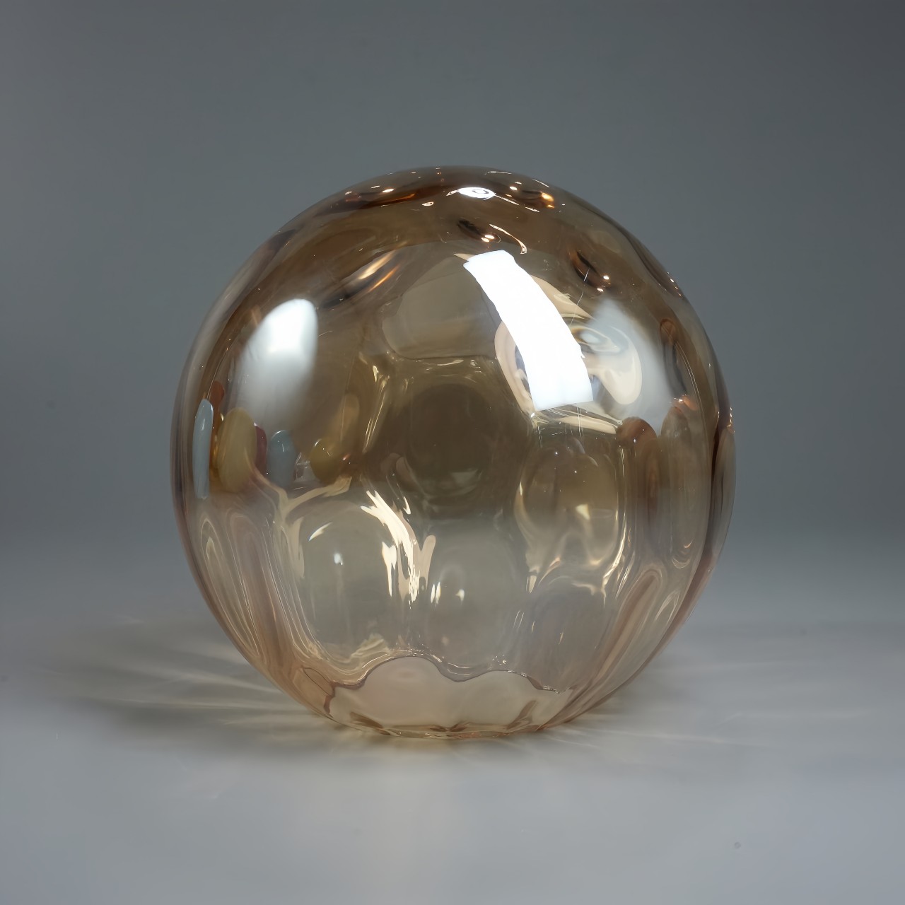 Vintage Bubble Amber Spherical Glass Lampshade (1)