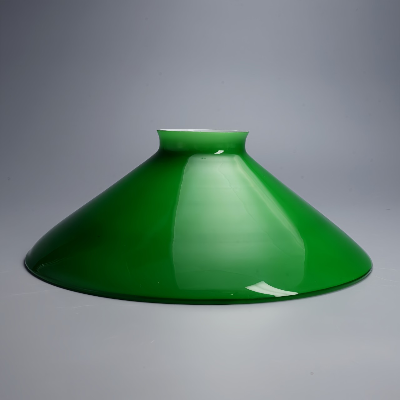 Vintage Green Coolie Opaline Glass Pendant Shade (3)