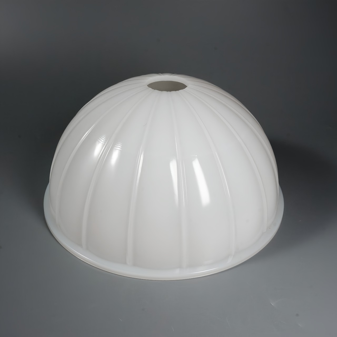 Vintage Ribbed Glass Ceiling Clam Chowder Lampshade White (3)