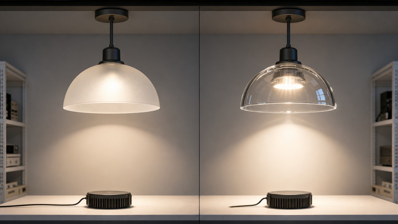 How can high-transmittance glass lampshades directly improve system efficacy (lm/W) and help luminaires meet energy-efficiency standards? 90