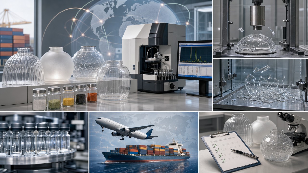 For luminaires exported to Europe and North America, what heavy-metal limits or breakage-test standards must glass components meet? 106