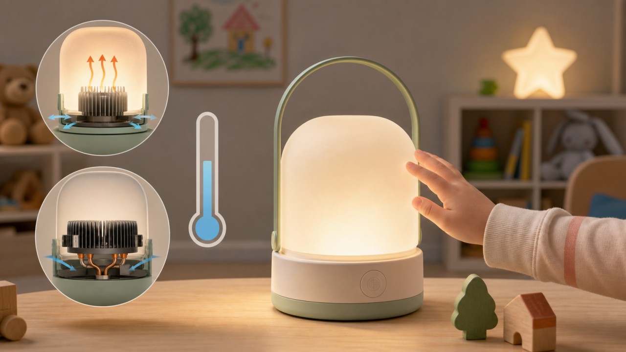 Are there mandatory rules for accessible surface temperature on glass covers used in children's luminaires? 107