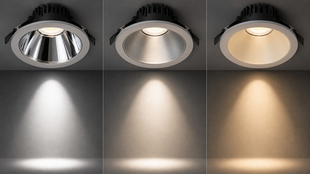 How do reflector materials such as aluminum, plastic, and coatings affect light quality? 77