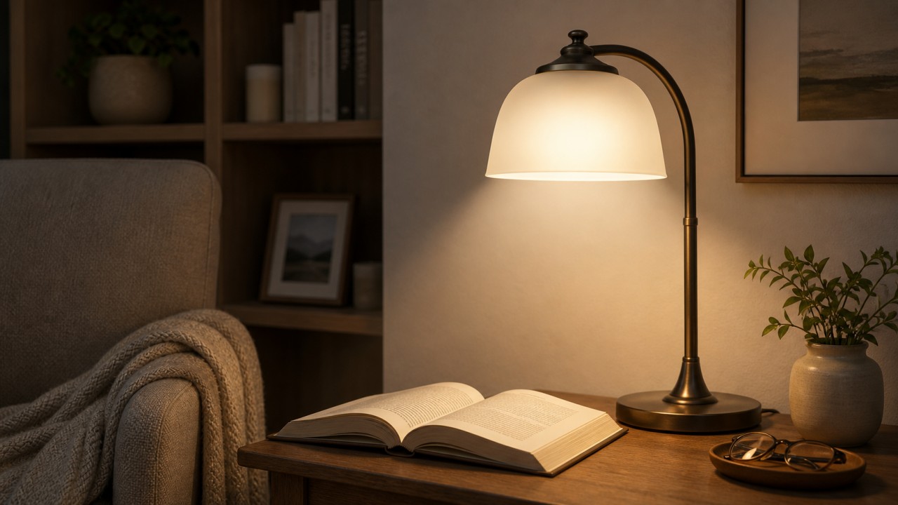For age-related vision decline, how should glass lampshades choose light color and haze to compensate visually? 82