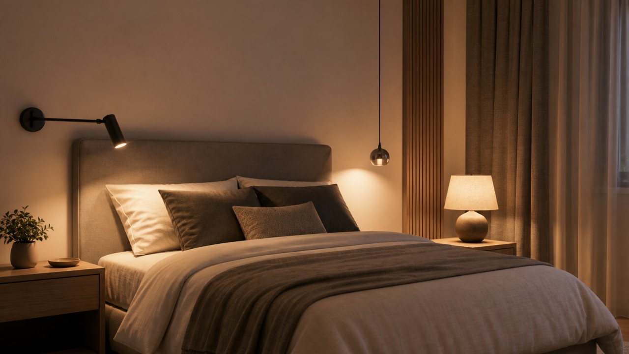 What are the pros, cons, and installation points of bedside wall lights, pendants, and table lamps? 15