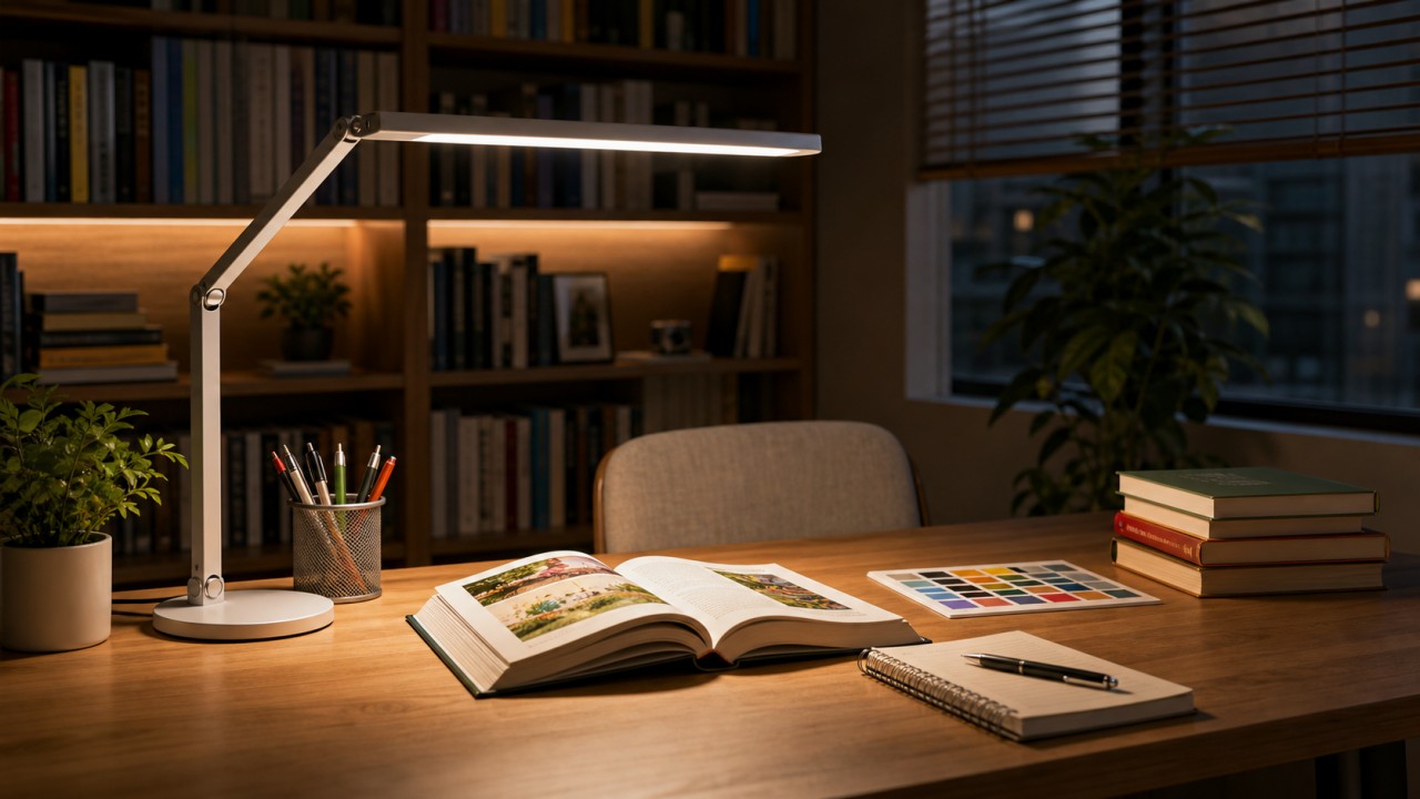 Besides enough brightness, what optical indicators should a study reading lamp consider? 17