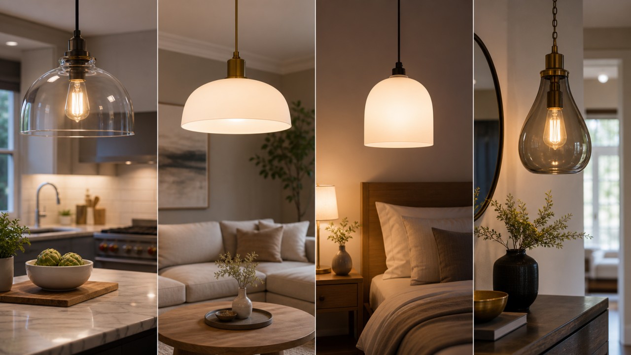 How can glass lampshade transmittance and haze be determined according to space function? 48