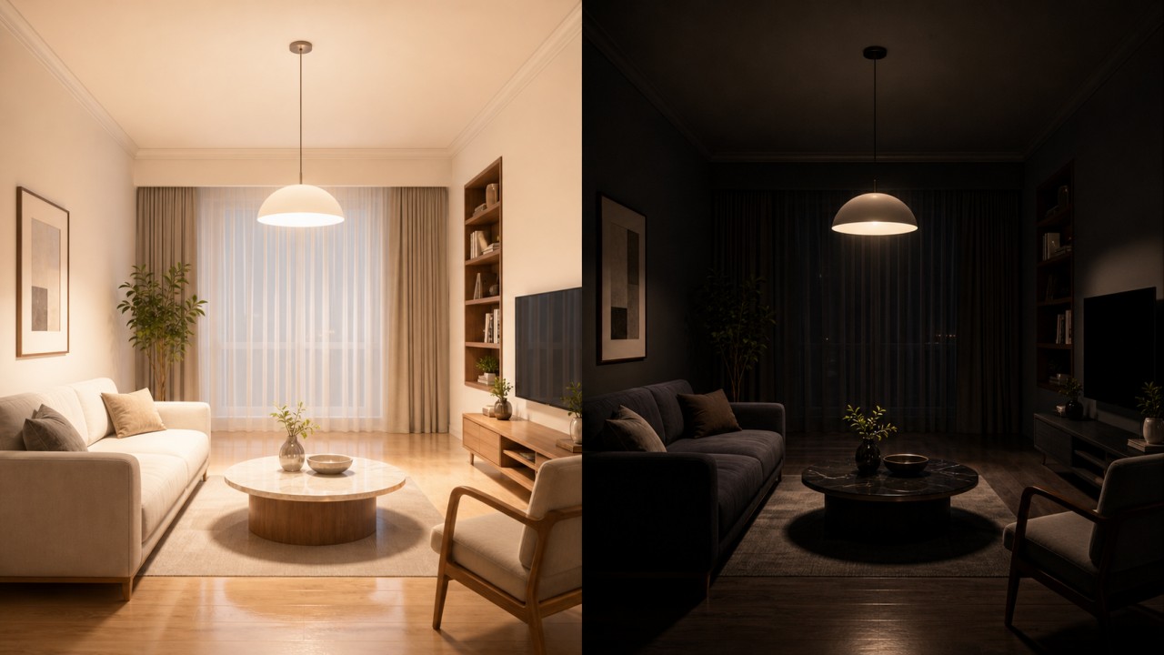How much do wall, floor, and furniture colors and materials affect the lighting effect? 9