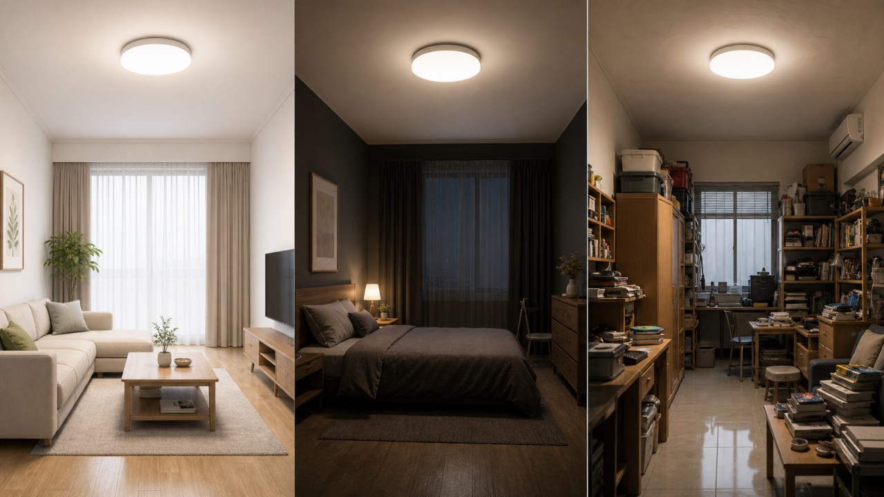 Why do lamps with the same wattage and color temperature feel very different in brightness in different rooms? 10