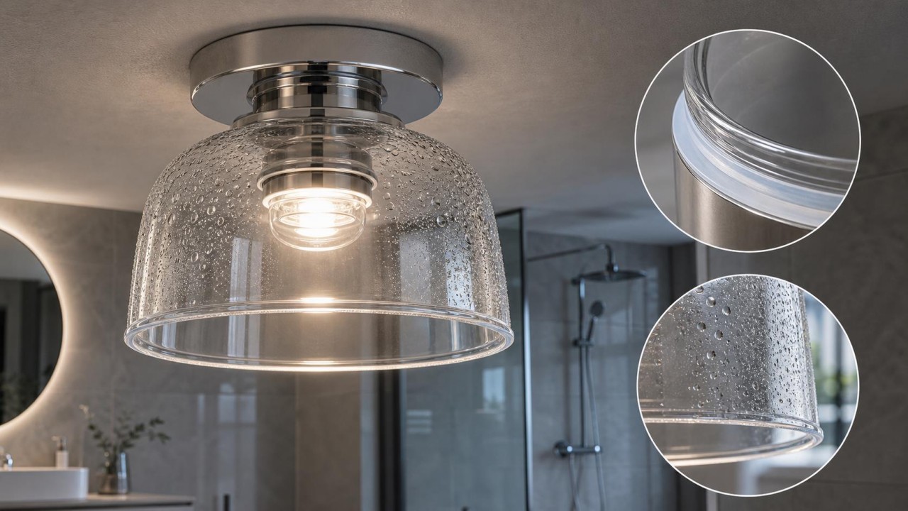 How can bathroom glass lampshades meet both moisture-proof sealing and high transmittance? 63