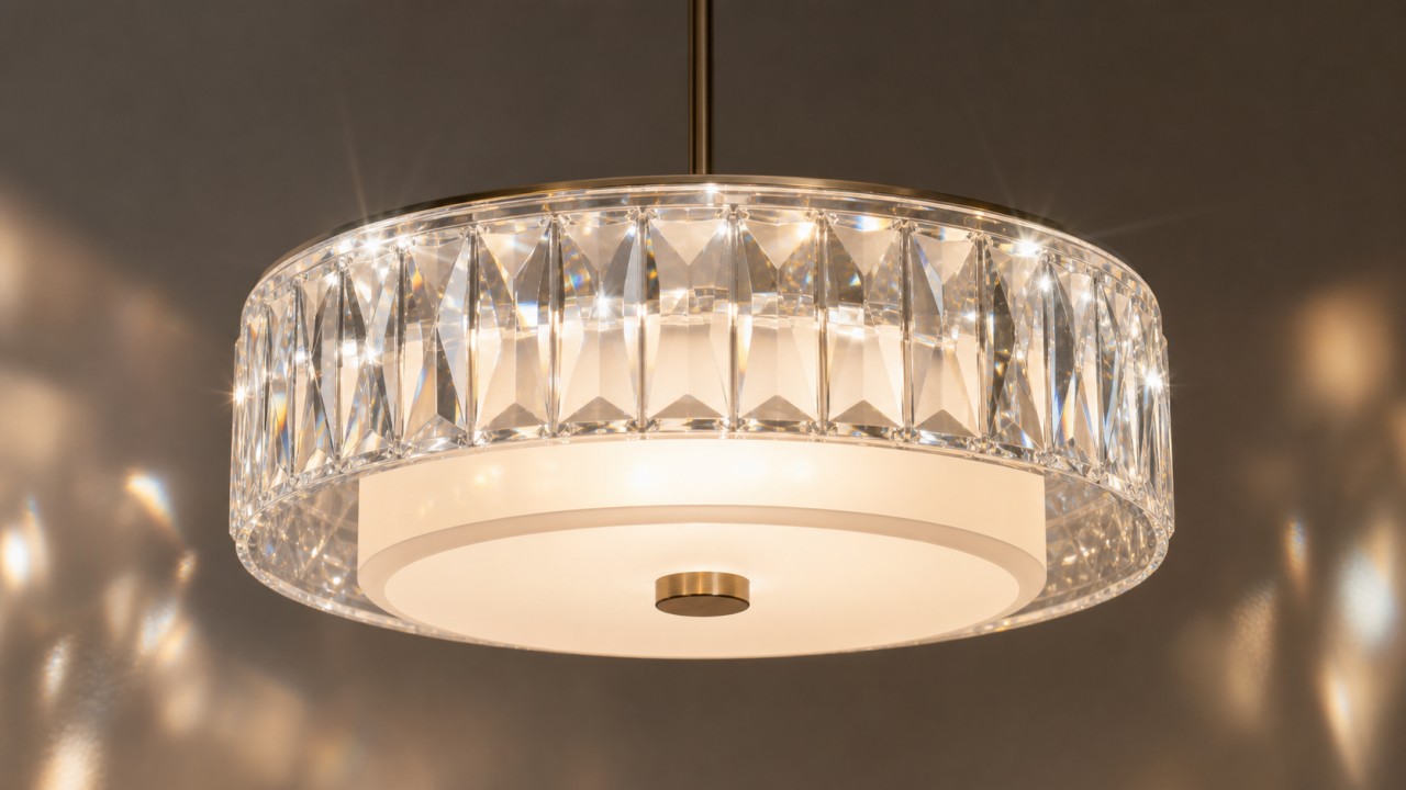 How can laminated crystal glass shades provide decorative transparency and soft diffusion at the same time? 24