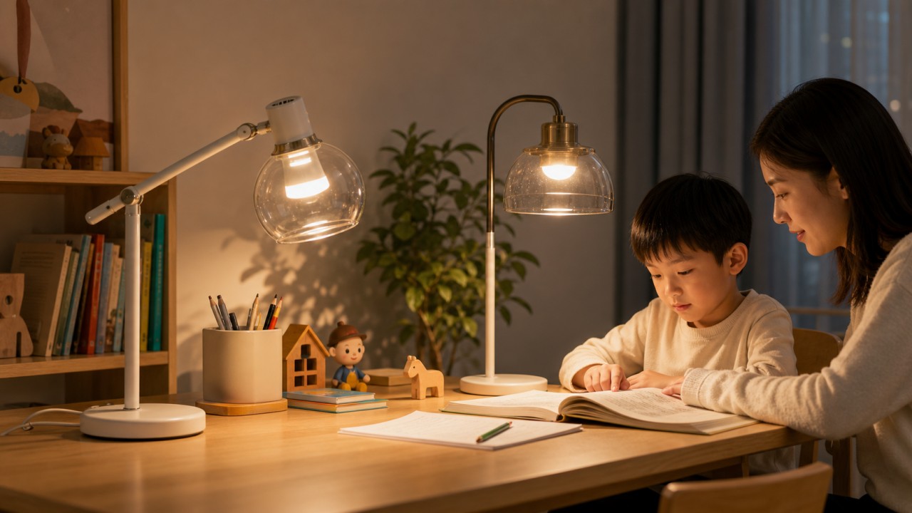 Why are borosilicate heat-resistant glass shades recommended for reading lamps and children's desk lamps instead of ordinary soda-lime glass? 36
