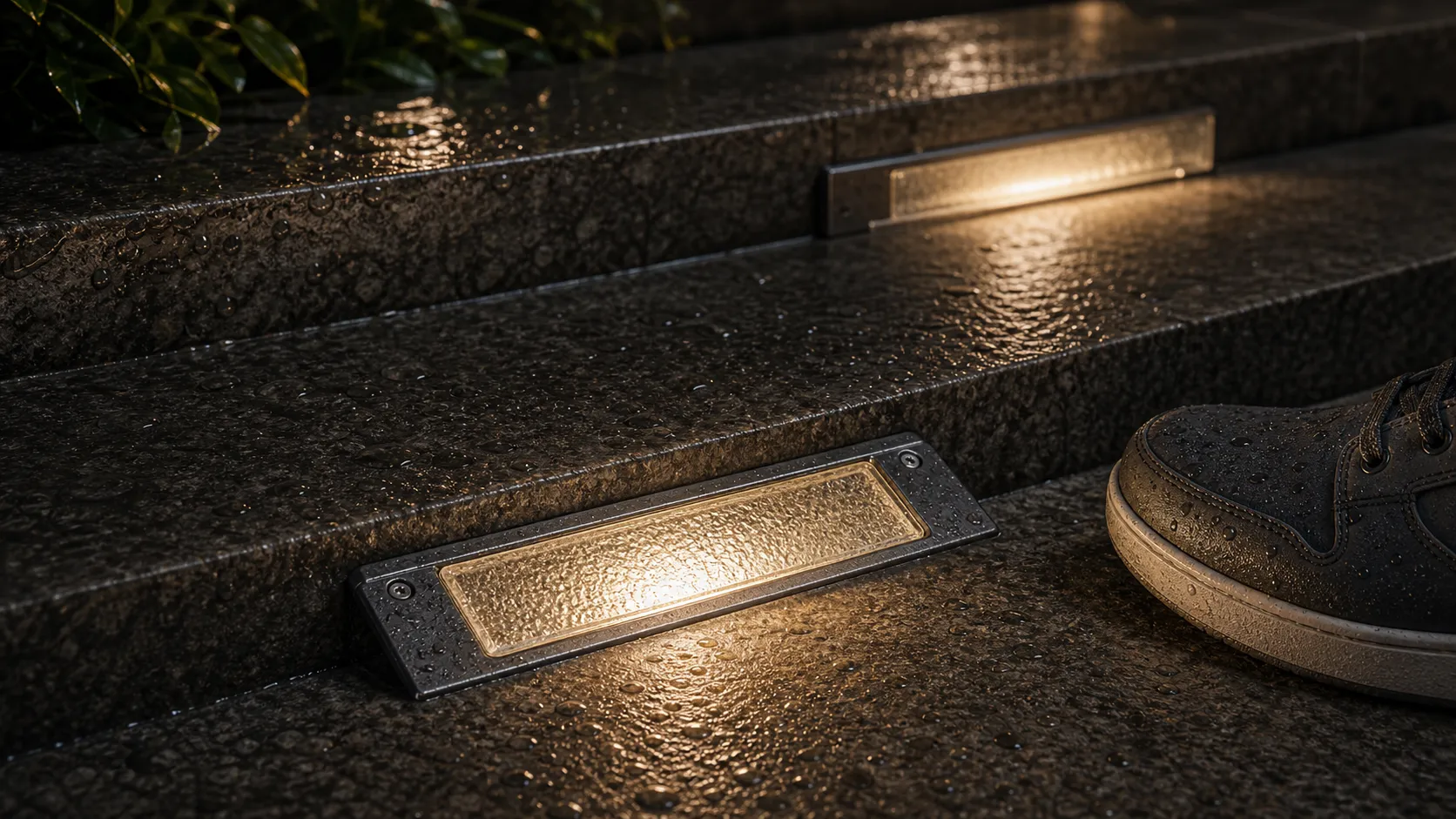 Does the glass cover of the step luminaire need anti-slip treatment?