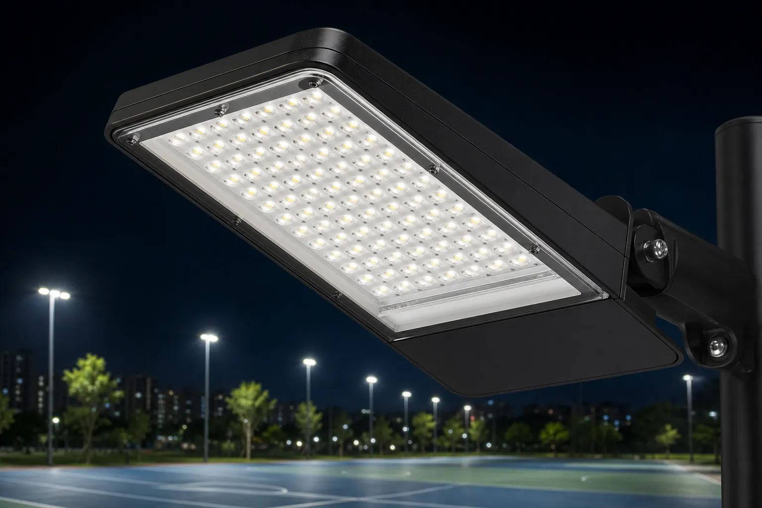 How to maintain long-term and stable light transmission effect of area lighting glass components?