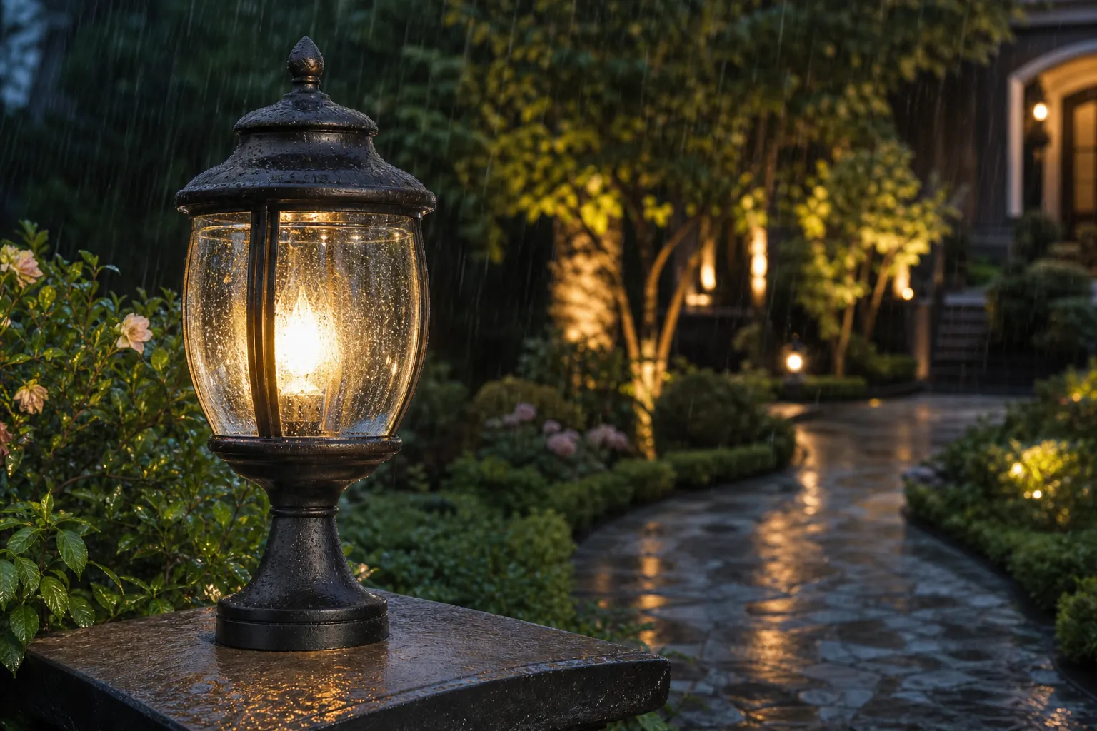 How to combine the decorative effect and outdoor weather resistance of garden luminaire glass shade?