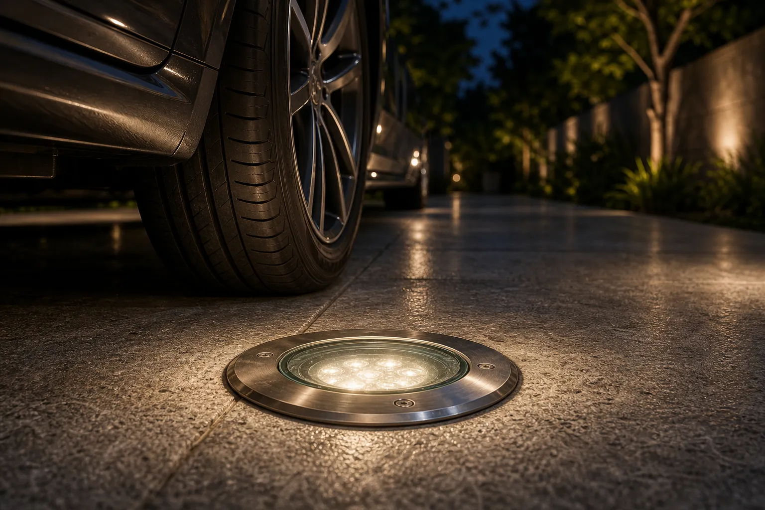What pressure and wear resistance requirements does the driveway underground light glass need to meet?