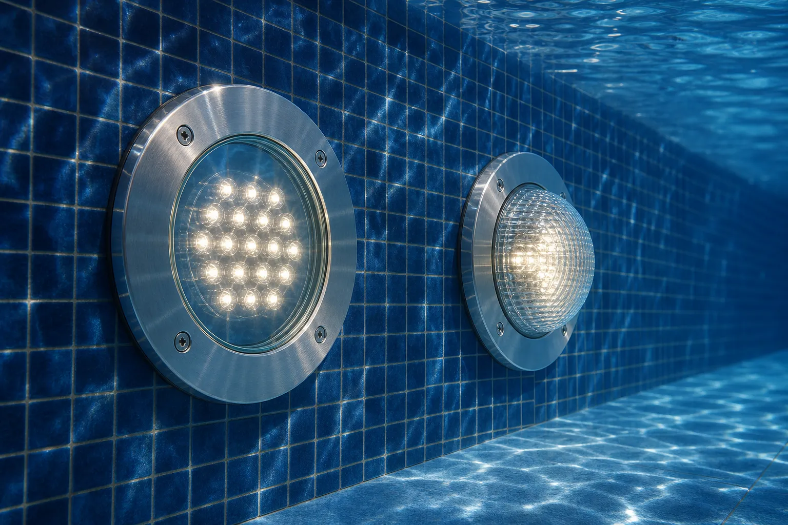 Is flat glass or hemispheric glass suitable for swimming pool light glass cover?