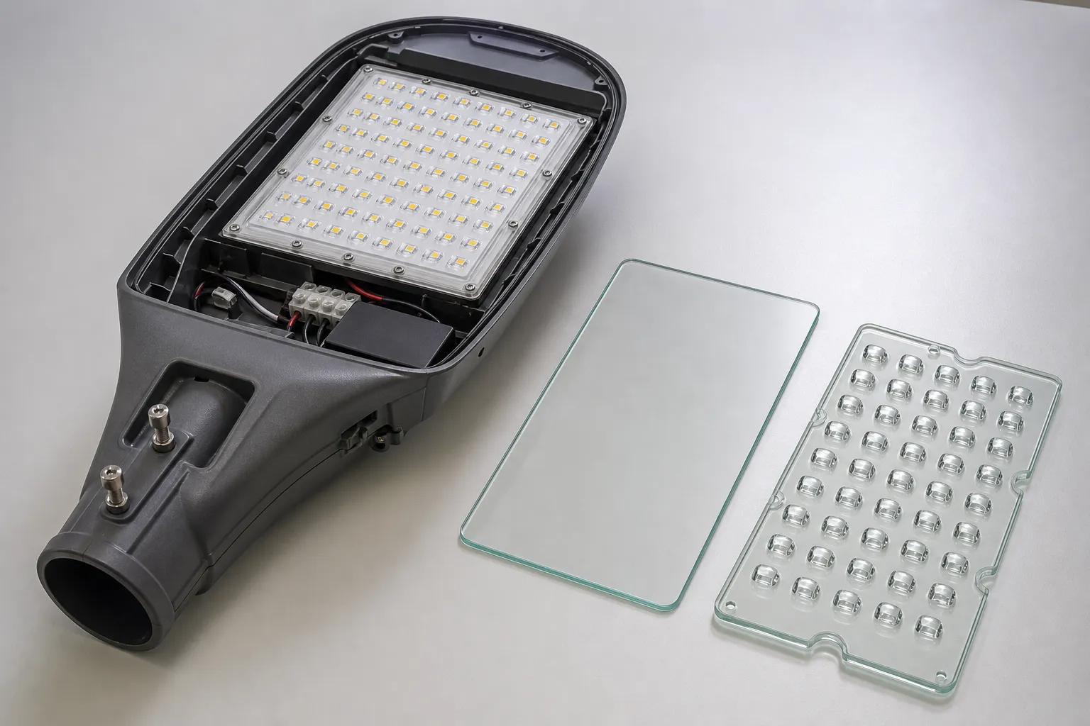 Is it suitable to use glass lens or glass cover for LED street lights?