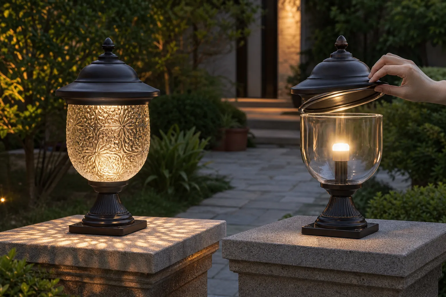How to choose between decoration and maintenance convenience for landscape light glass pieces?