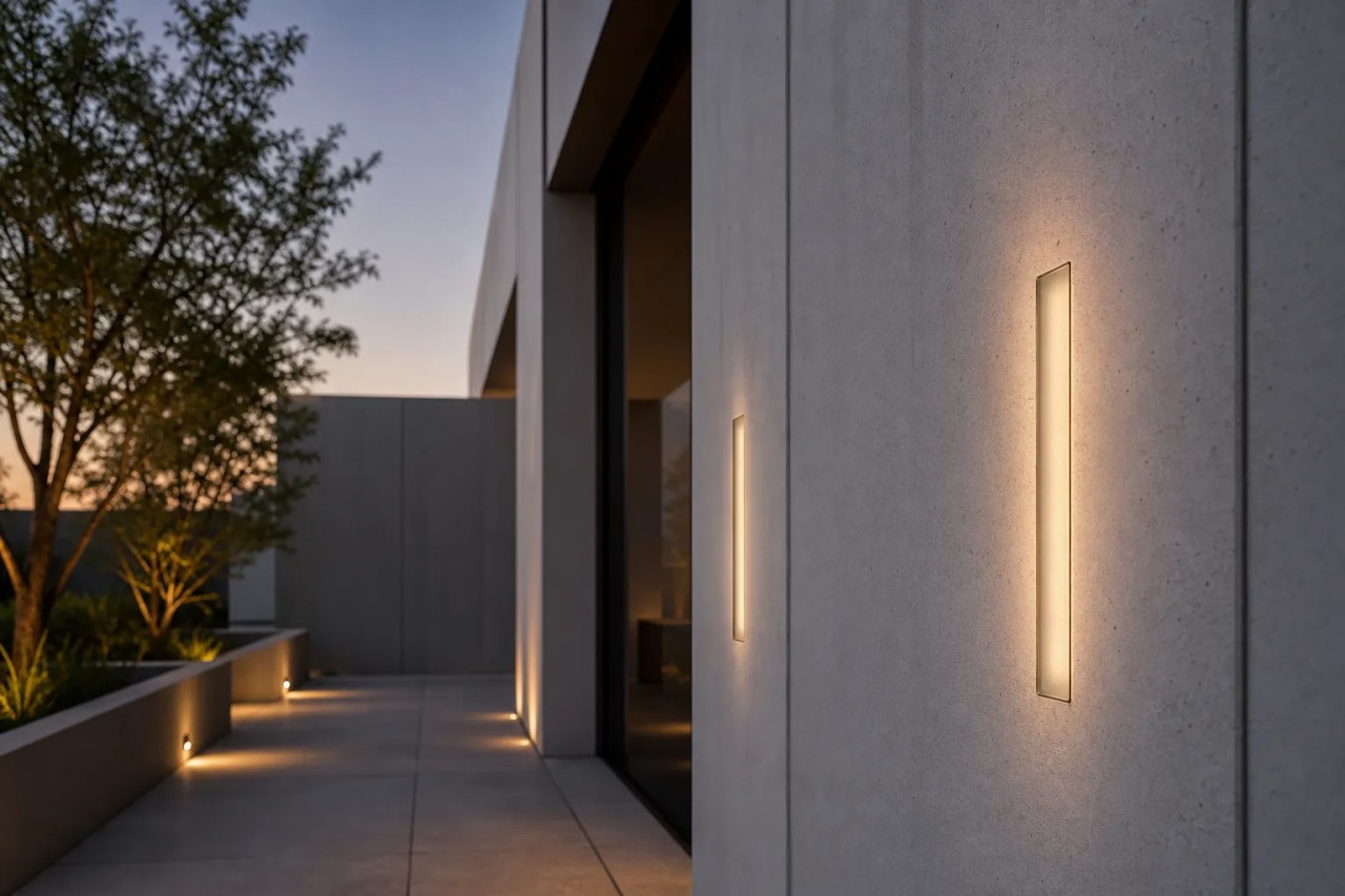 How to choose low-presence glass cover for minimalist outdoor architectural lighting?