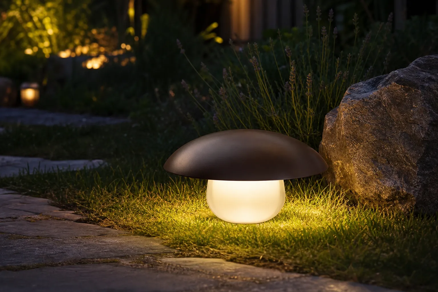 What shape and haze glass cover is suitable for mushroom luminaire?