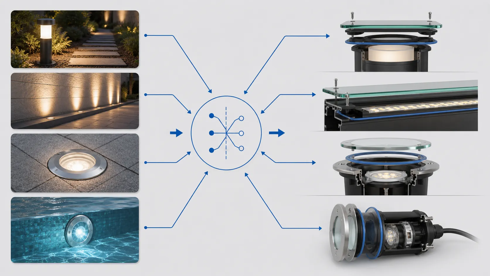 When selecting glass for outdoor lighting fixtures, should you consider the usage scenario or the structure of the fixture first?