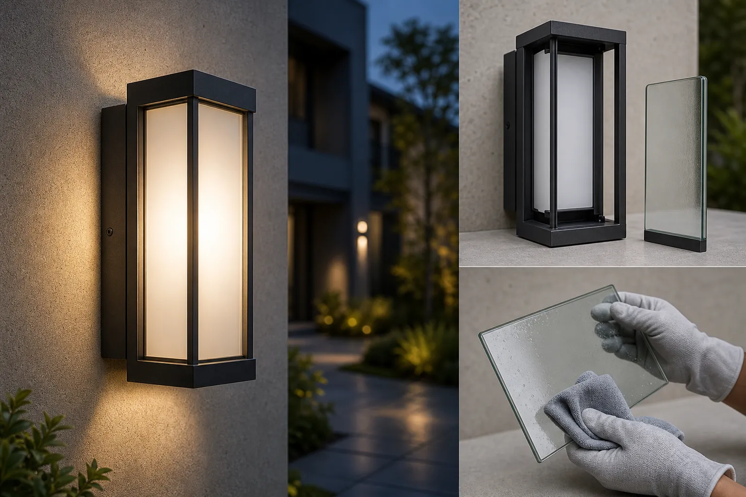 How to take into account appearance, soft light and cleaning and maintenance of outdoor wall luminaire glass shade?