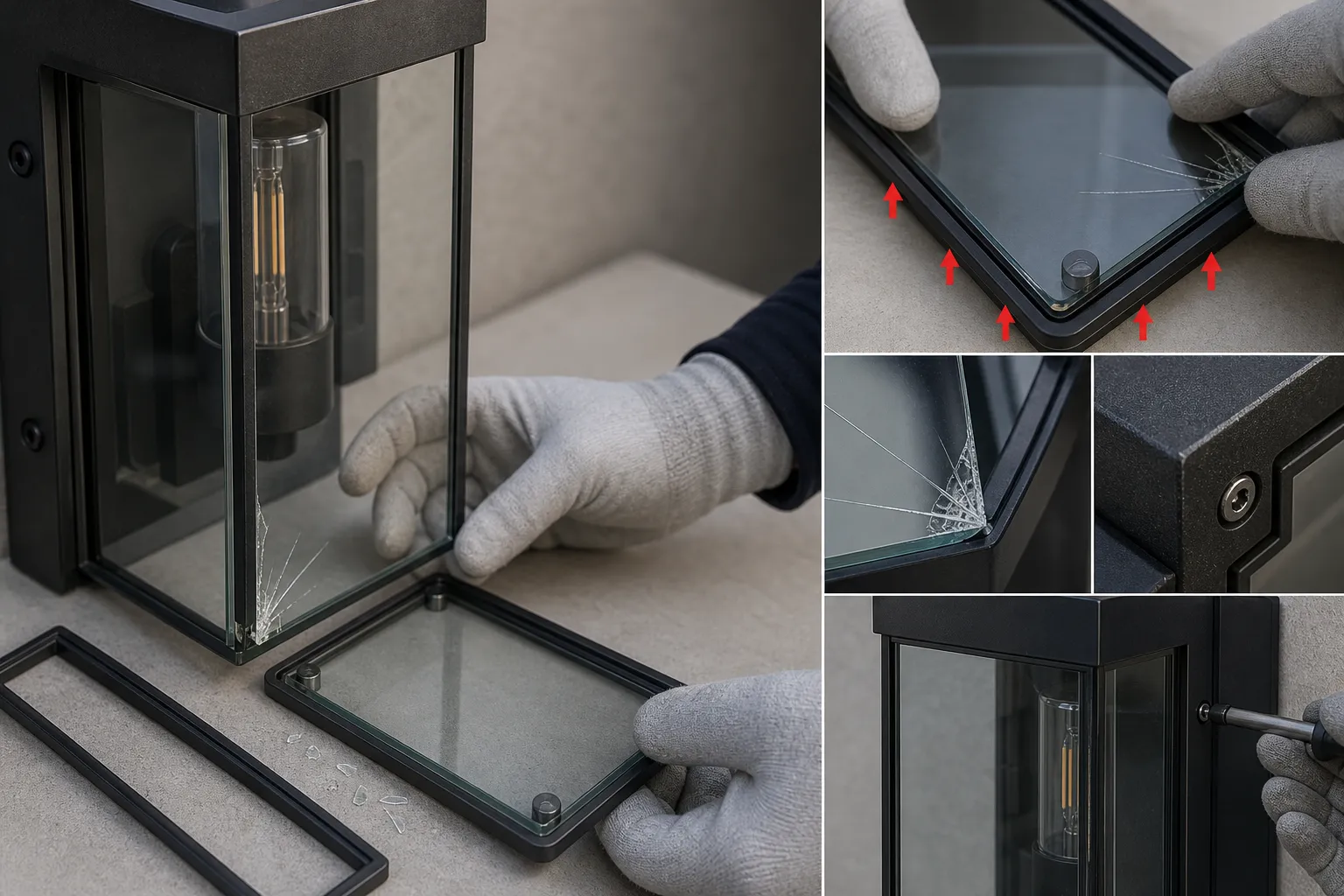 Why is the glass cover of outdoor wall luminaire easy to crack during assembly?