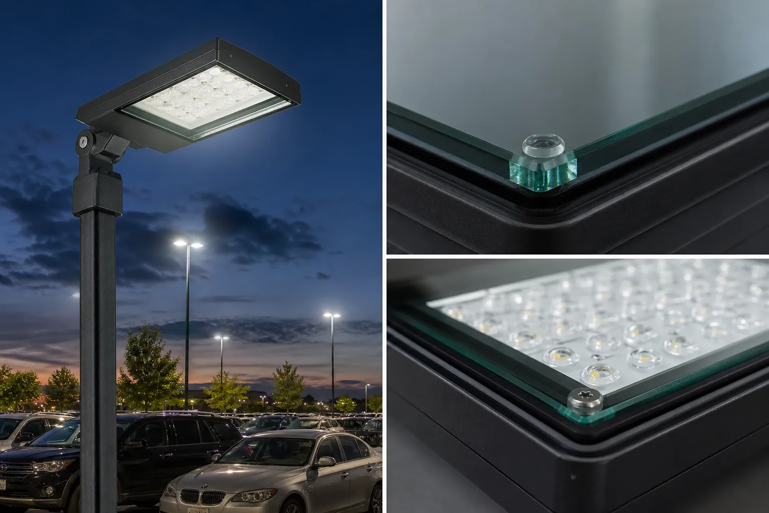 Why should the impact resistance level be considered for parking lot light glass covers?