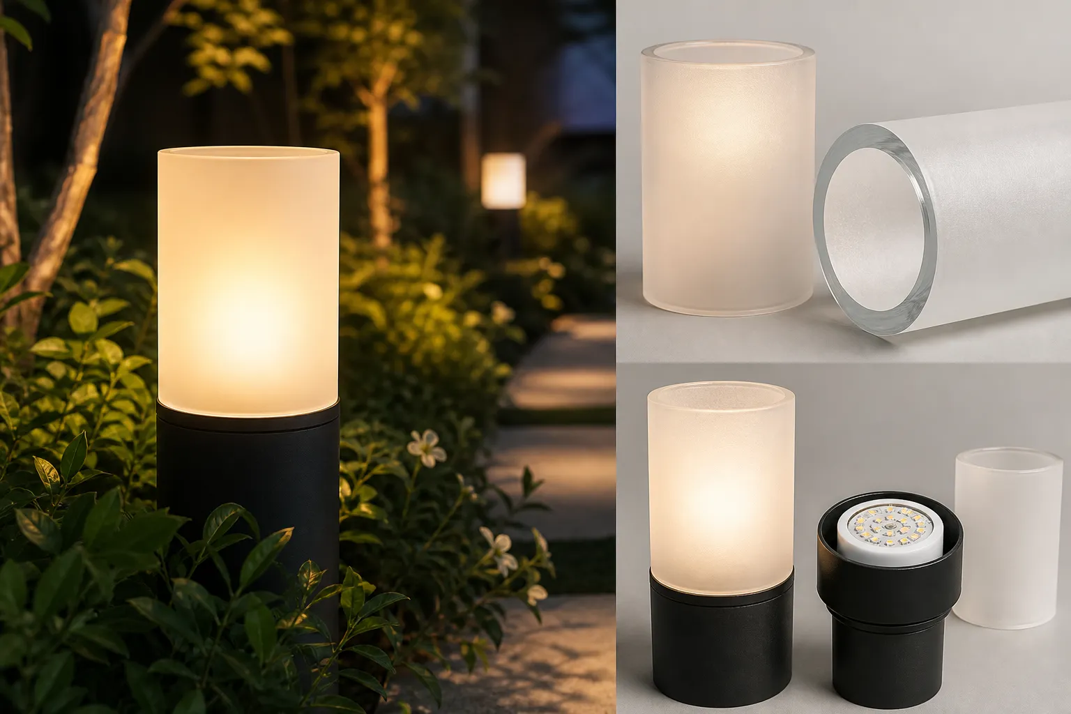 How to achieve soft light in a garden luminaire glass shade without significantly reducing the brightness?