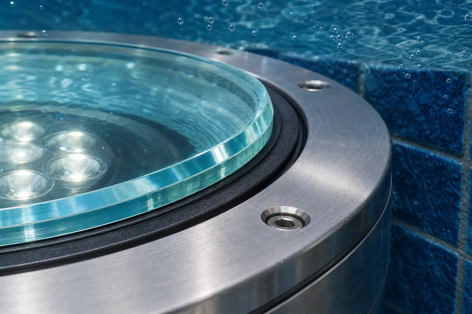 Why does the edge treatment of underwater luminaire glass affect the waterproofing stability?