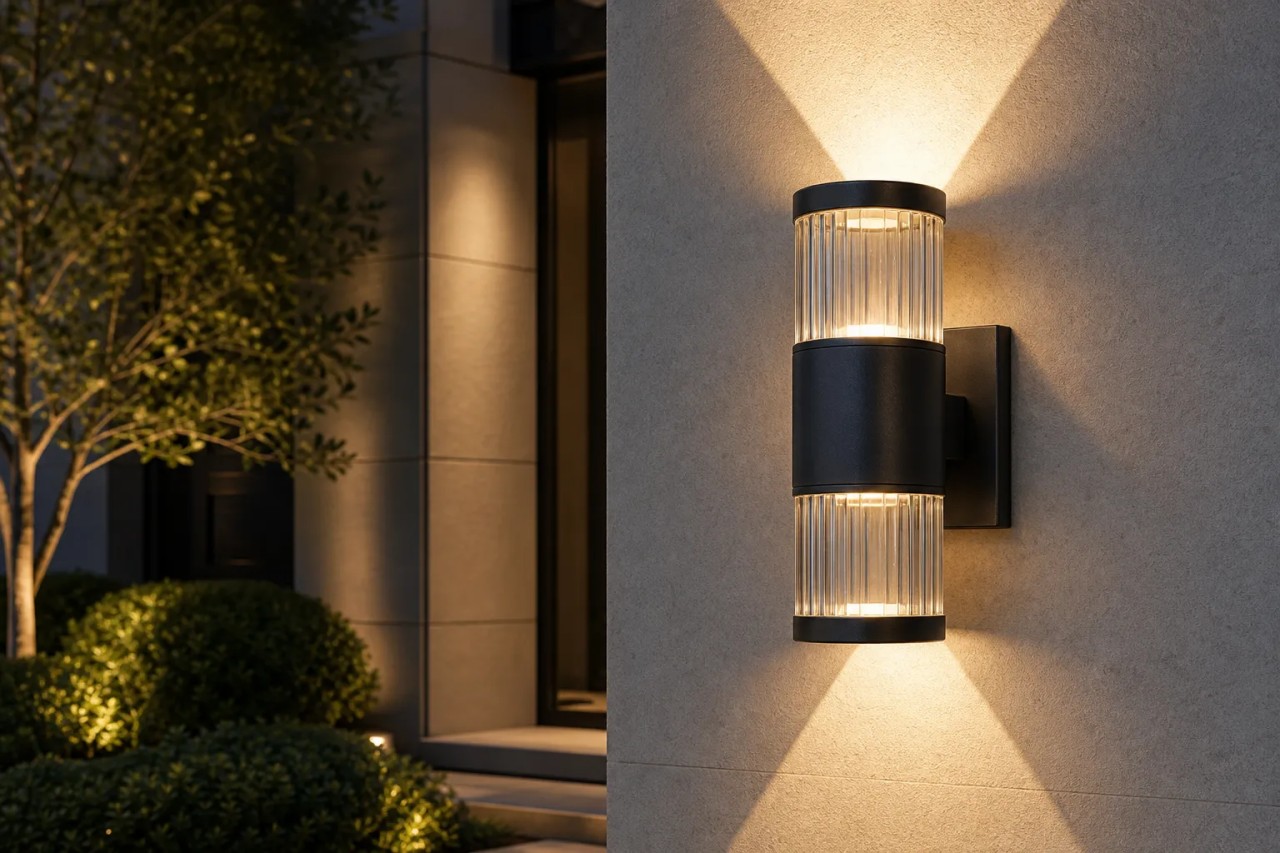 How to control the light direction of the glass cover of the up and down wall luminaire?