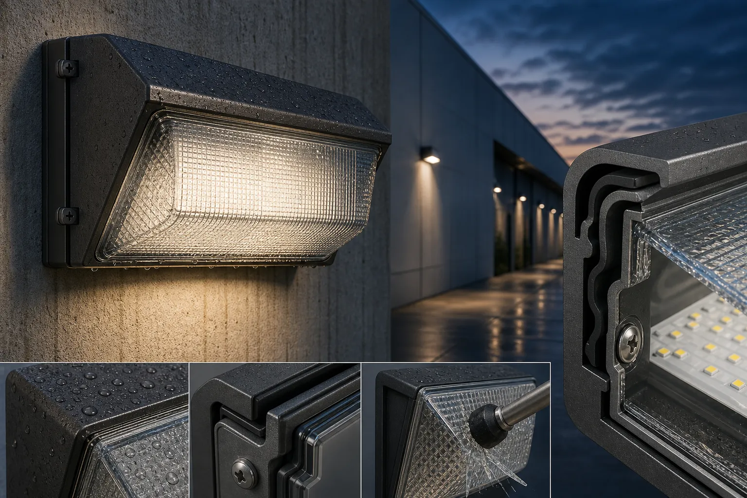 How to improve the waterproof, dust-resistant and impact resistance of wall-mounted luminaire glass cover?