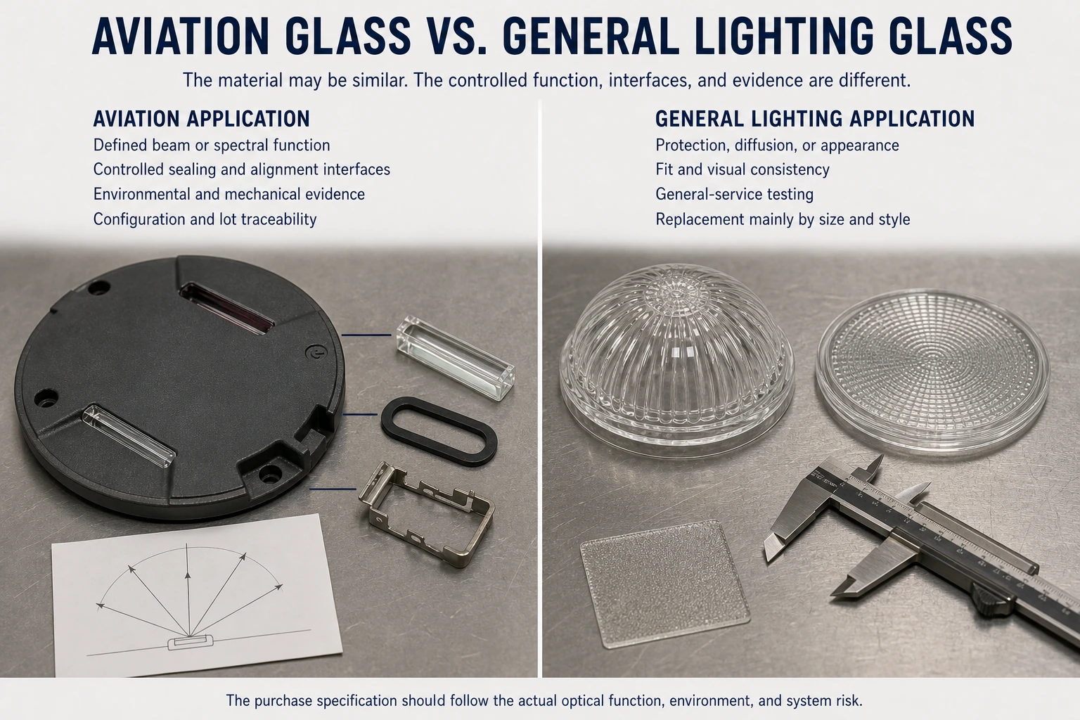 2. How is aviation lighting glass different from ordinary lighting glass?