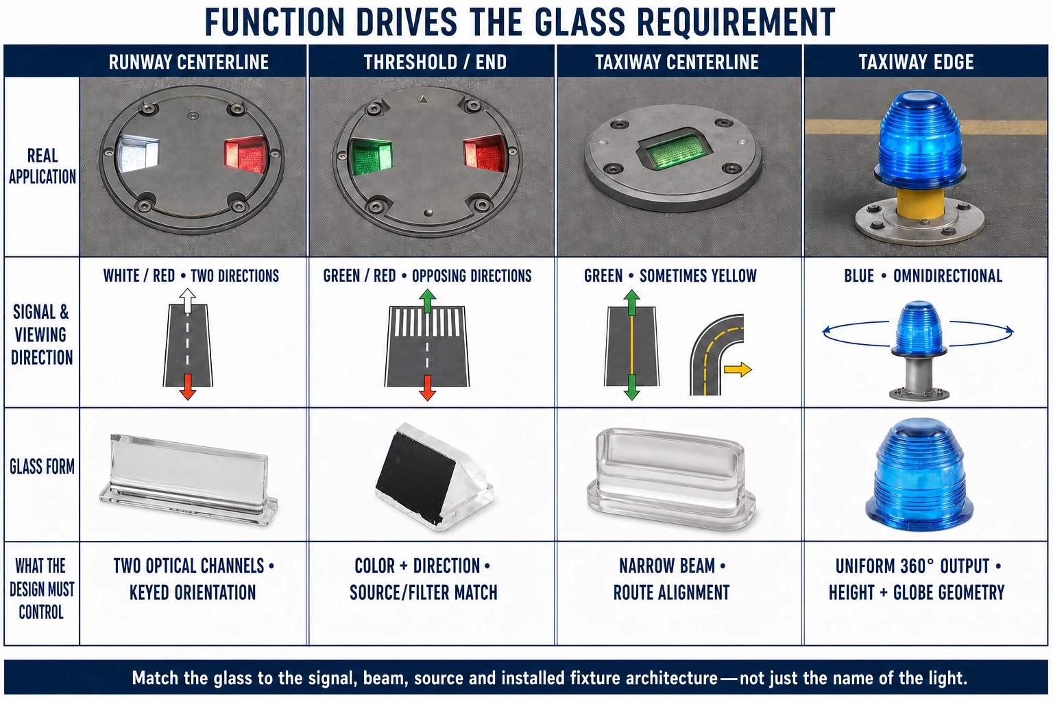 21. What is an airfield ground lighting system, and where is glass used?