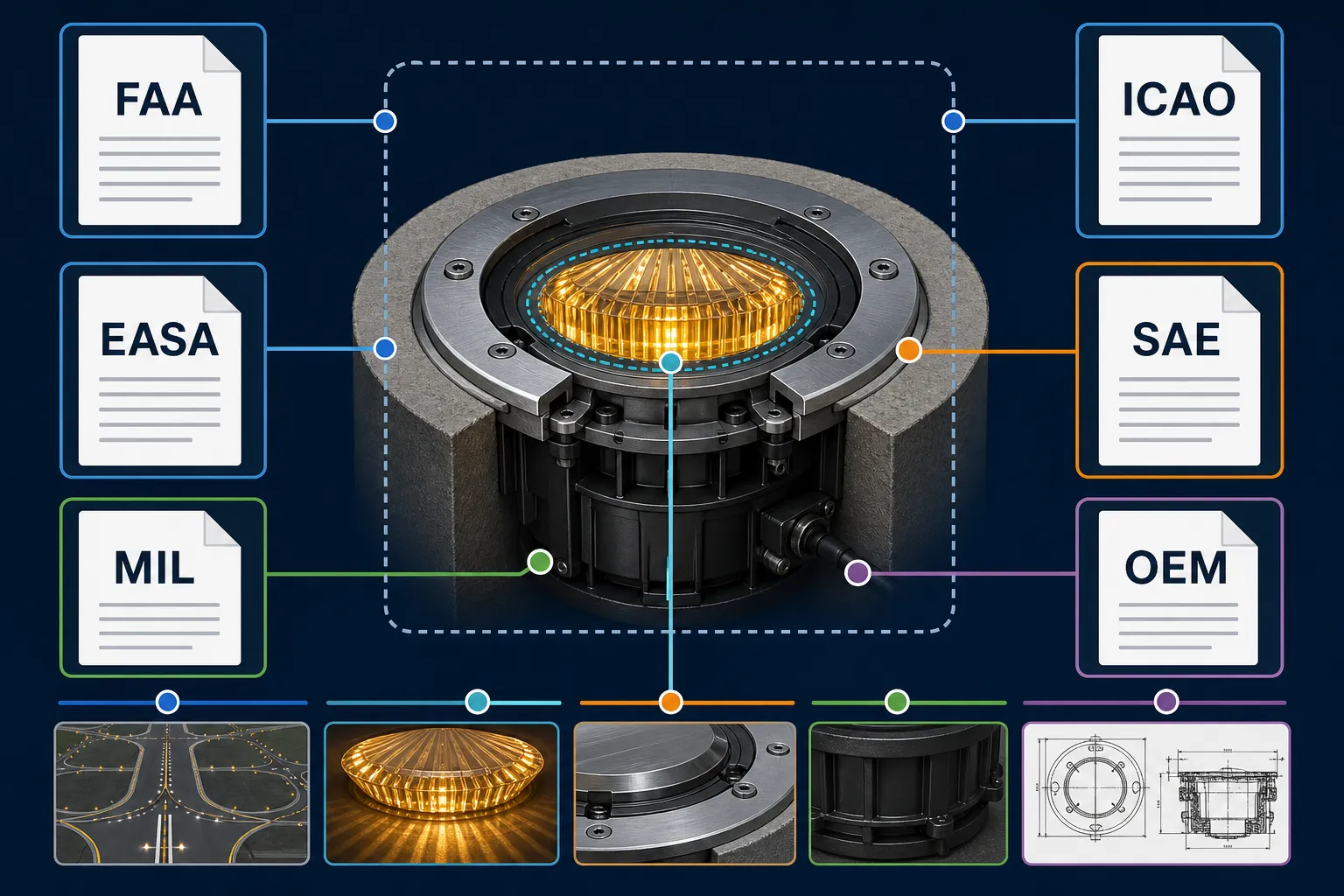 9. Which standards commonly affect airfield lighting glass components?