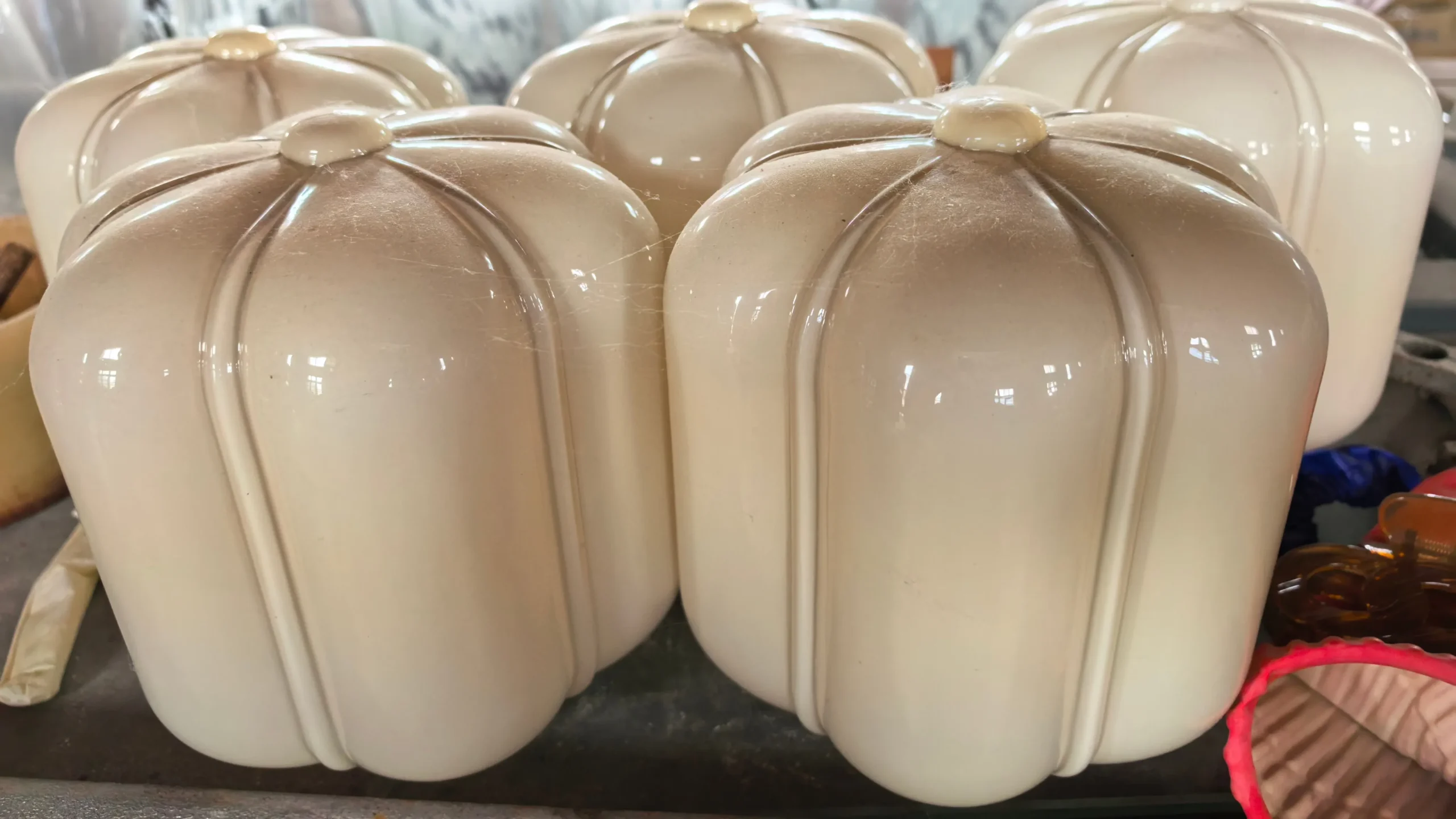 Custom Hand-Blown Pumpkin Glass Shades for Farmhouse Table Lamps (1)