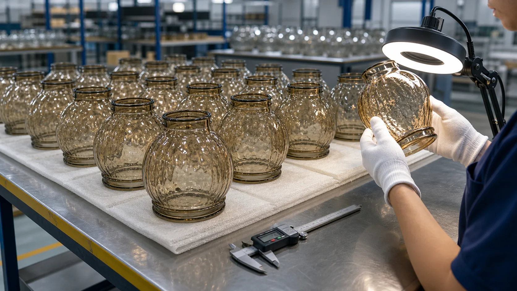 How to control the batch appearance consistency of outdoor decorative glass shades?