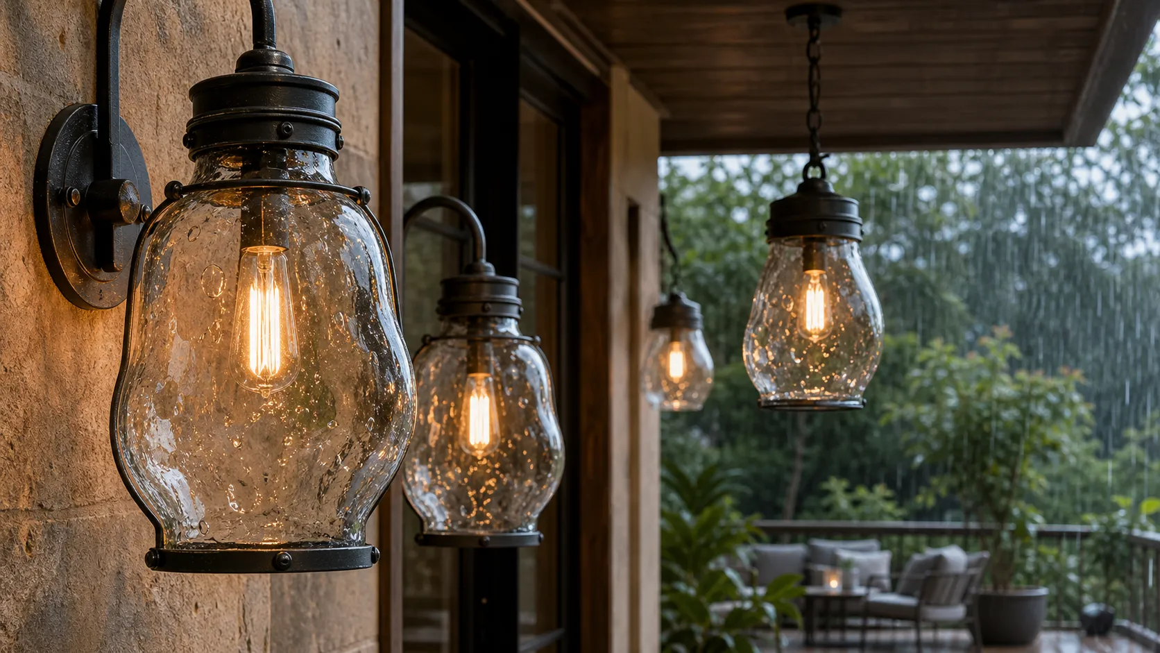 Are blown glass shades suitable for long-term outdoor use?