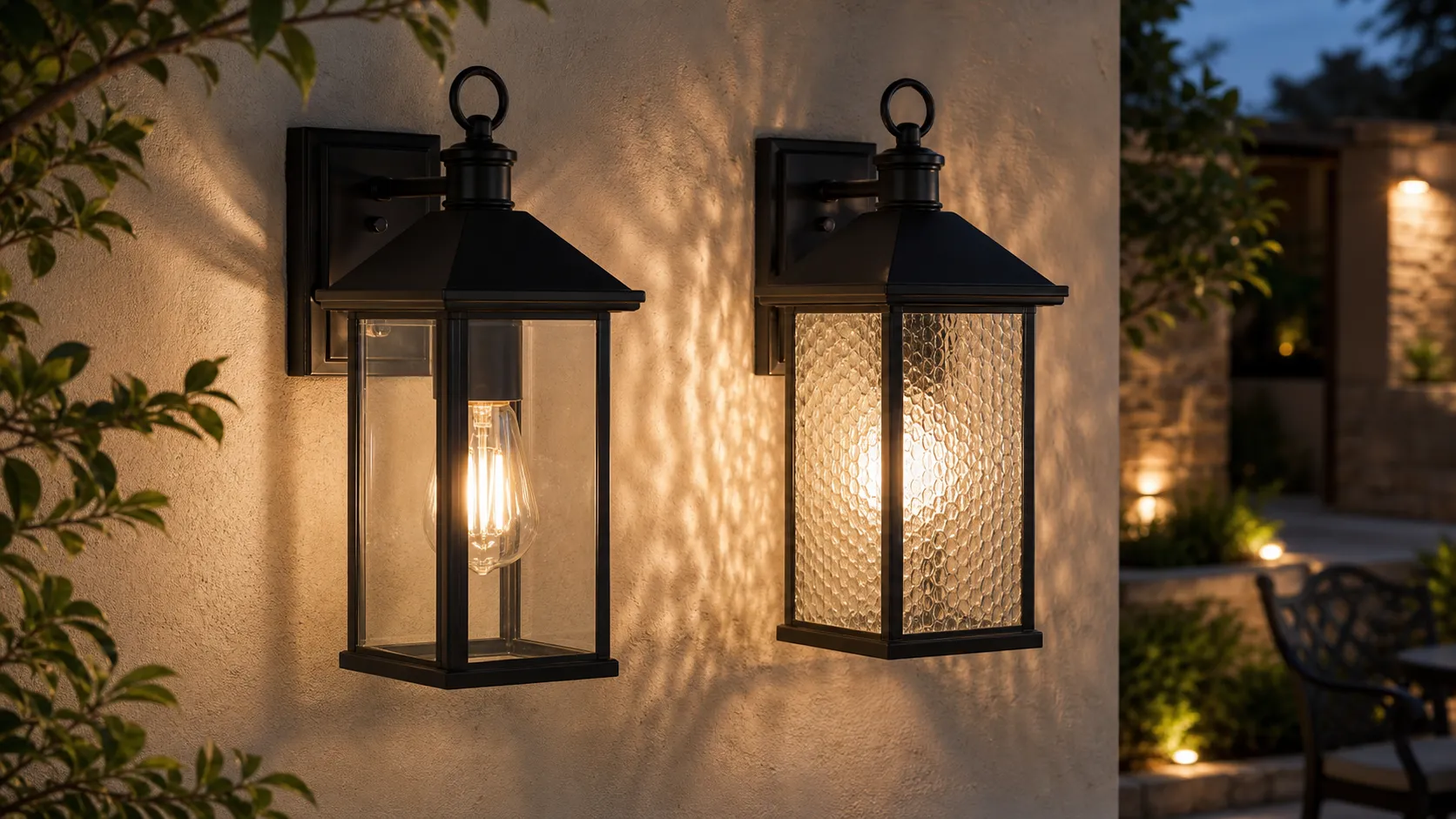 Is clear glass or textured glass suitable for outdoor lantern lights?