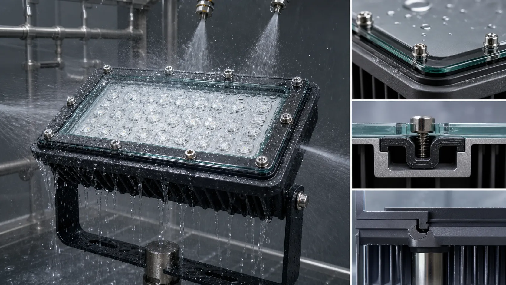 How do glass dimensions, tolerances and sealing surfaces help improve IP protection stability for the complete luminaire?