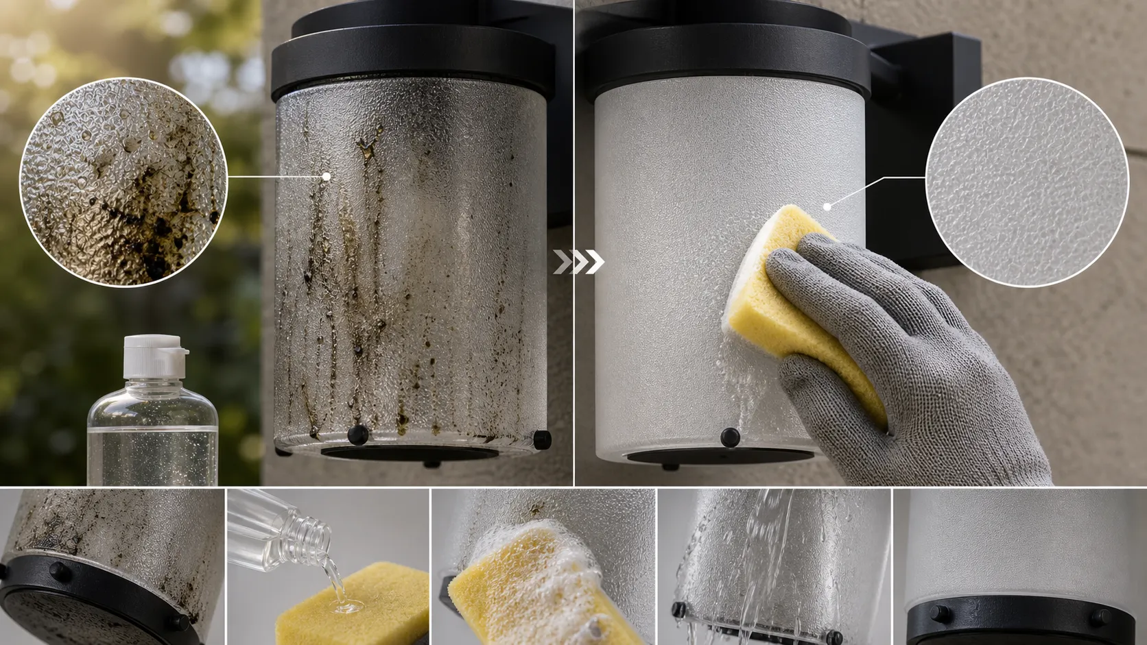 How to deal with frosted glass and sandblasted glass after they are stained with oil?