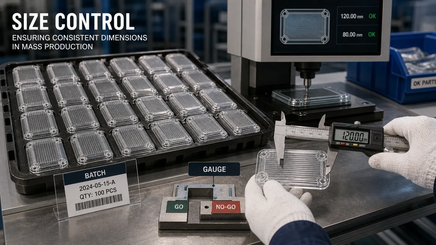 How to ensure consistent size of glass components in mass production?