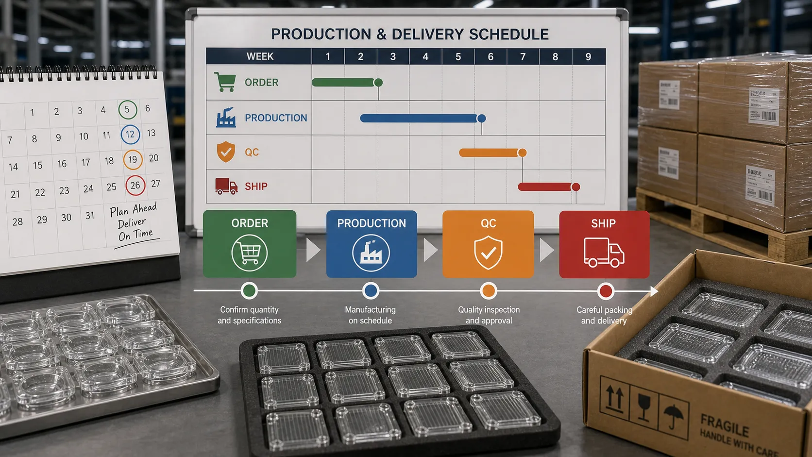 How to plan the delivery date in advance for bulk orders of outdoor lighting glass components?