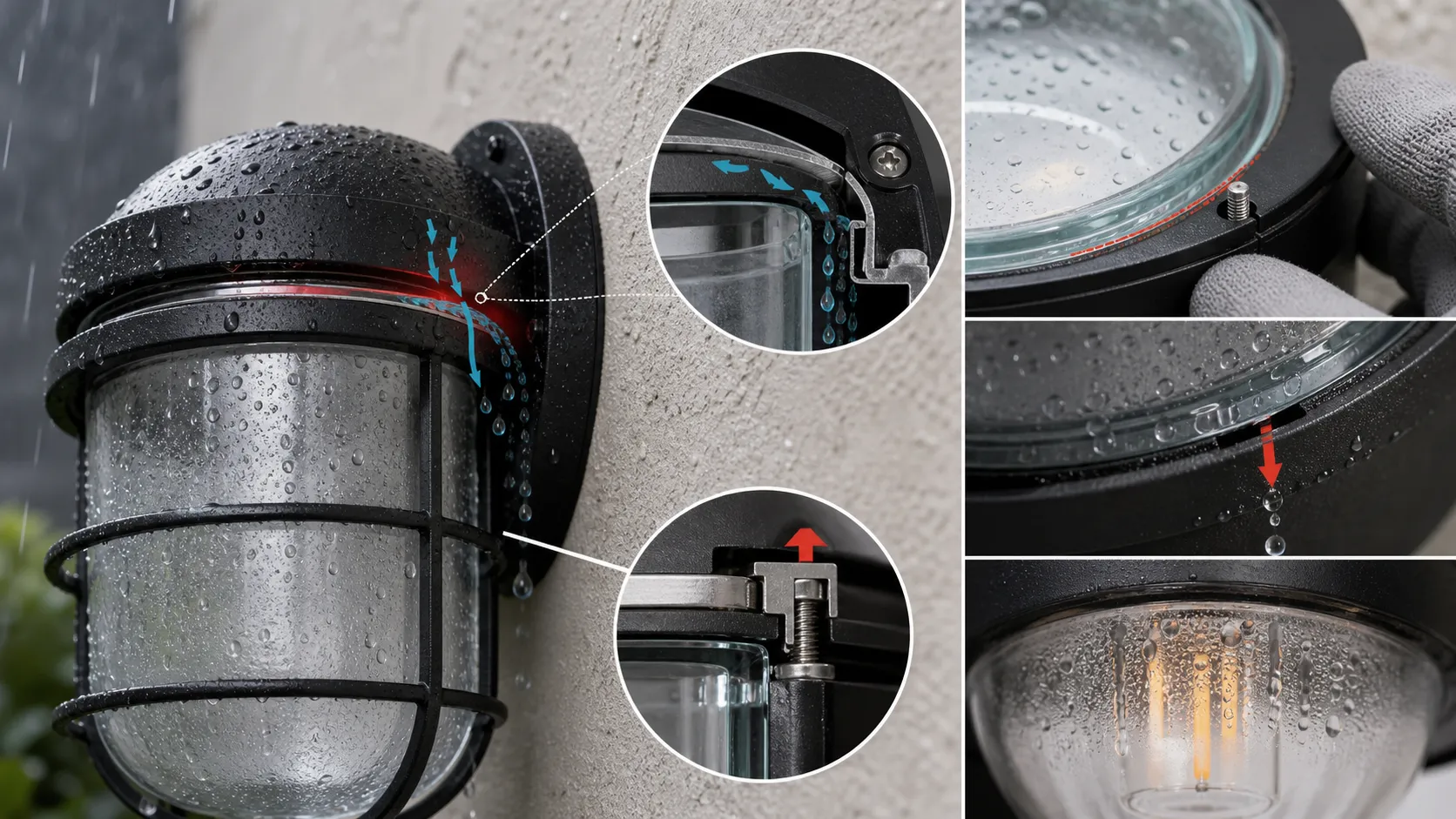 Will a loose luminaire protective cover glass compromise water ingress protection?